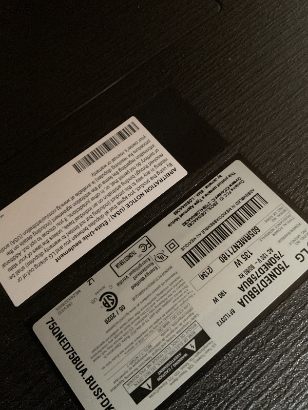 Photo 1 of **SELLING FOR PARTS. MAJOR DAMAGE TO SCREEN. Missing power cord** LG 75-Inch Class QNED AI QNED75B Series Mini LED 4K Smart TV w/HDR10, AI Super Upscaling 4K, Filmmaker Mode, Wow Orchestra, Compatible with Alexa (75QNED75BUA, 2026)