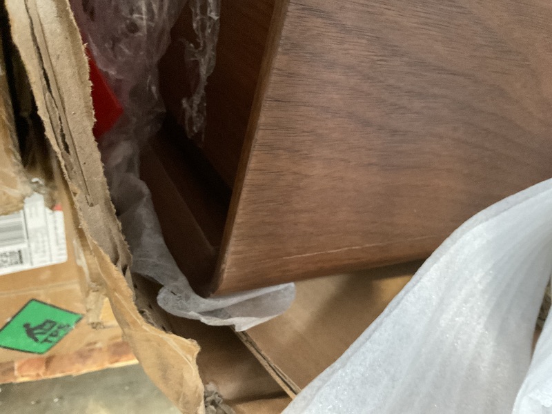 Photo 1 of ** minor scrape/scratch damage**POVISON Floating TV Stand, Wall-Mounted Media Console, 94" Walnut