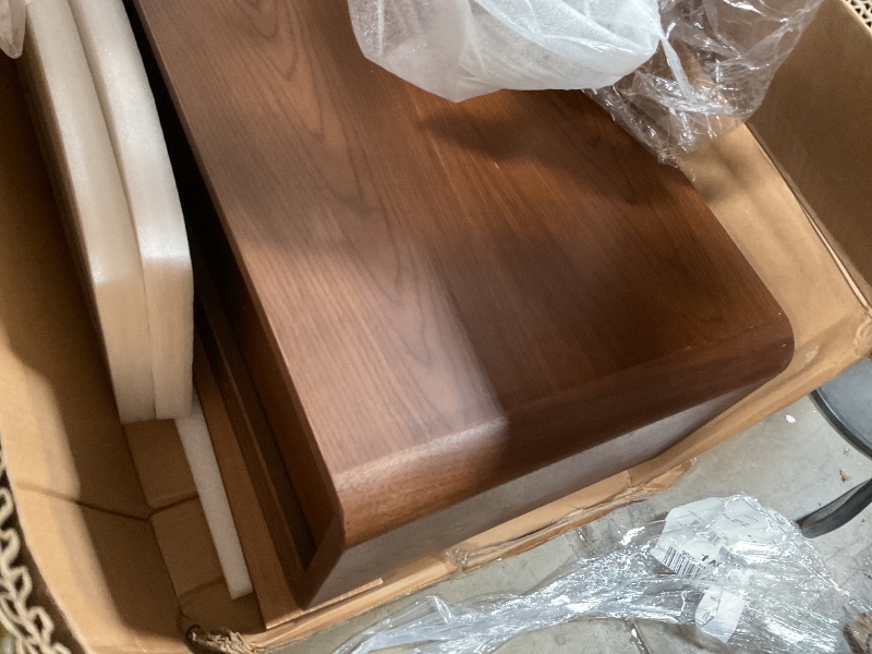 Photo 1 of ** minor scrape/scratch damage**POVISON Floating TV Stand, Wall-Mounted Media Console, 94" Walnut