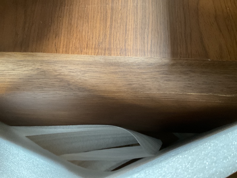 Photo 1 of ** minor scrape/scratch damage**POVISON Floating TV Stand, Wall-Mounted Media Console, 94" Walnut