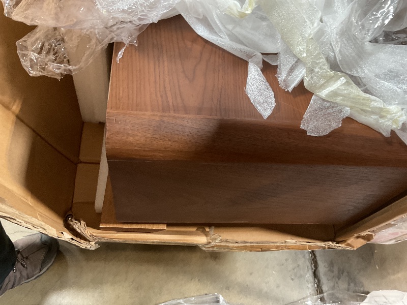 Photo 1 of ** minor scrape/scratch damage**POVISON Floating TV Stand, Wall-Mounted Media Console, 94" Walnut
