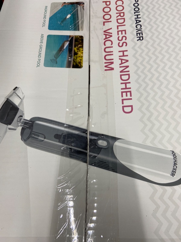 Photo 1 of [Patent] POOLHACKER Cordless Handheld Pool Vacuum for Above Ground Pool & Inground Pools, Pool Vacuum Cleaner Flexible Head for Curved, 18.5 GPM Strong Suction, 1-Click Debris Emptying, Rechargeable