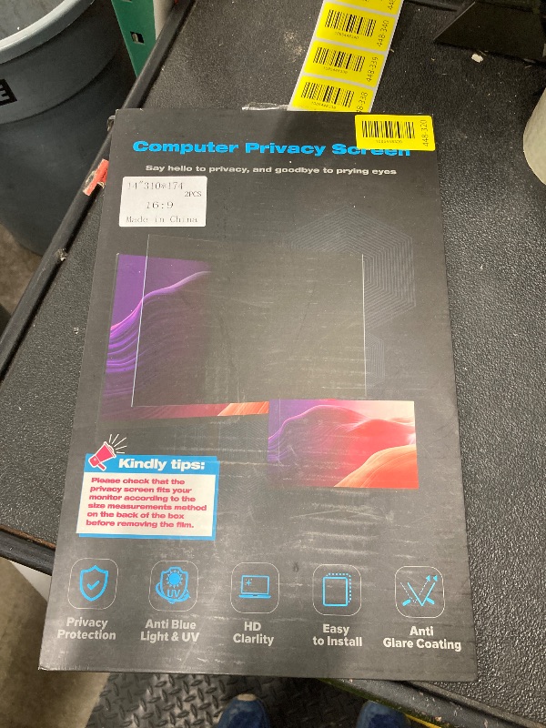 Photo 1 of ?2 Pack? 14 Inch Laptop Privacy Screen Protector, 16:9 Aspect Removable Anti-Glare Blue Light Filter Protector - Scratch Resistant Data Privacy Screen Protecto