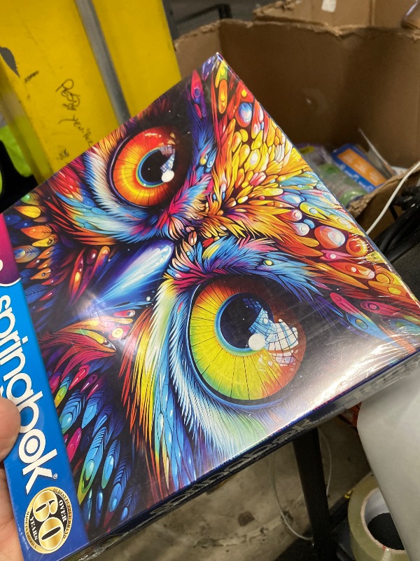 Photo 1 of ***BOX HAS DAMAGE***Springbok Look of The Wild 1000 Piece Jigsaw Puzzle for Adults - Vivid Fantasy Owl Face by Artist Michael Warn - Finished Size of 30" x 24"