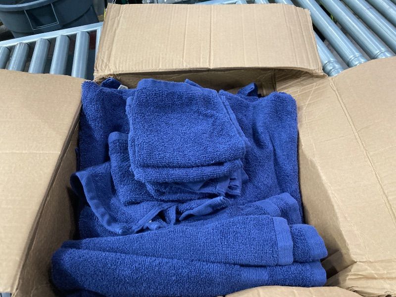 Photo 1 of **Dirty**     LANE LINEN Bathroom Towel Set 16 Piece Soft Absorbent Quick Dry - Navy