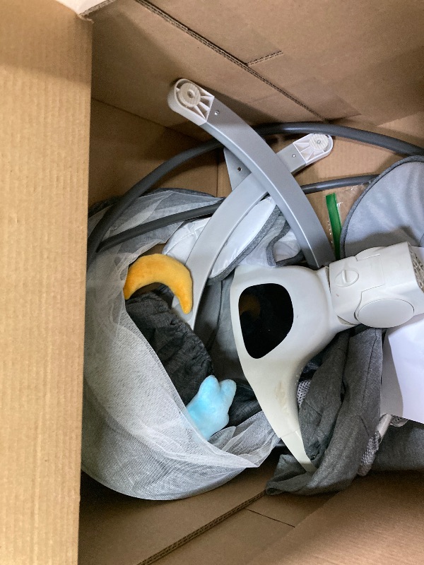 Photo 1 of ***missing parts **Baby Swing for Infants,Comfort Cradling Baby Rocker Portable Newborn Swing with Music/Remote Control/Timing Function,Grey