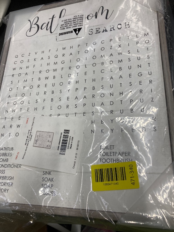 Photo 1 of 'Bathroom Word Search Family Fun'| Framed Giclee Art