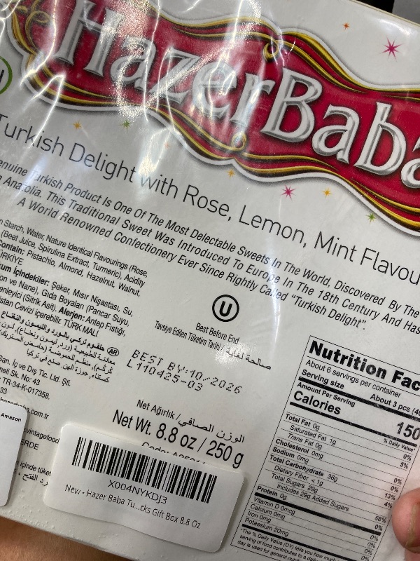 Photo 1 of ***BB 10/2026***HazerBaba Assorted Turkish Delight Candy Rose Lemon Mint, 8.8oz(Pack of 1)