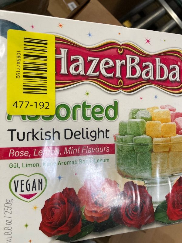 Photo 1 of ***BB F10/2026***HazerBaba Assorted Turkish Delight Candy Rose Lemon Mint, 8.8oz(Pack of 1)