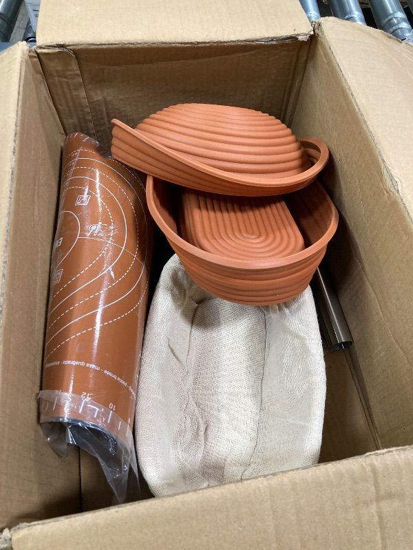 Photo 1 of **missing part **EWFEN Sourdough Starter Kit with Enamel Cast Iron Pot, Complete Sourdough Bread Baking Supplies, Round & Oval Bread Proofing Basket with 34 Oz Starter Jar, Bread Making Tools Kit