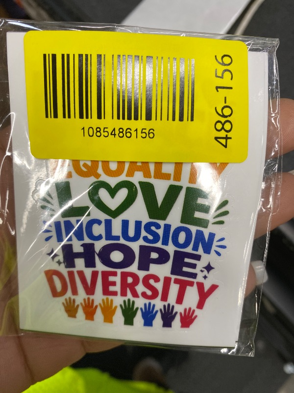 Photo 1 of (5pcs) Kindness Peace Equality Love Inclusion Hope Diversity Inspirational Sticker Rainbow Motivational Decorate Stickers Waterproof Vinyl Decal For Tumbler Water Bottle Laptop Phone Size 2.3x3 Inches