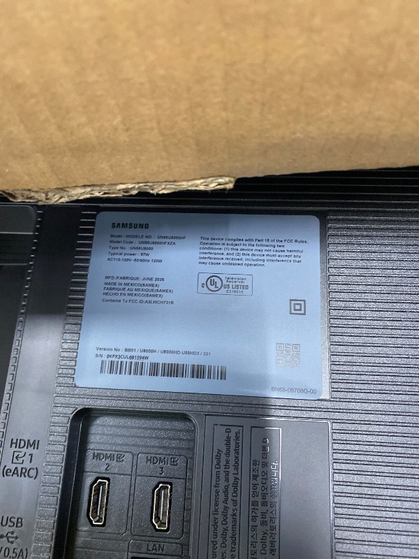 Photo 1 of **** PARTS ONLY/ FOR REPAIR 8***NO RETURN**NO REFUND****

Samsung 43-Inch Class U8000H Series Crystal UHD, 4K, Smart TV, 2026 Model
******no power cord *******