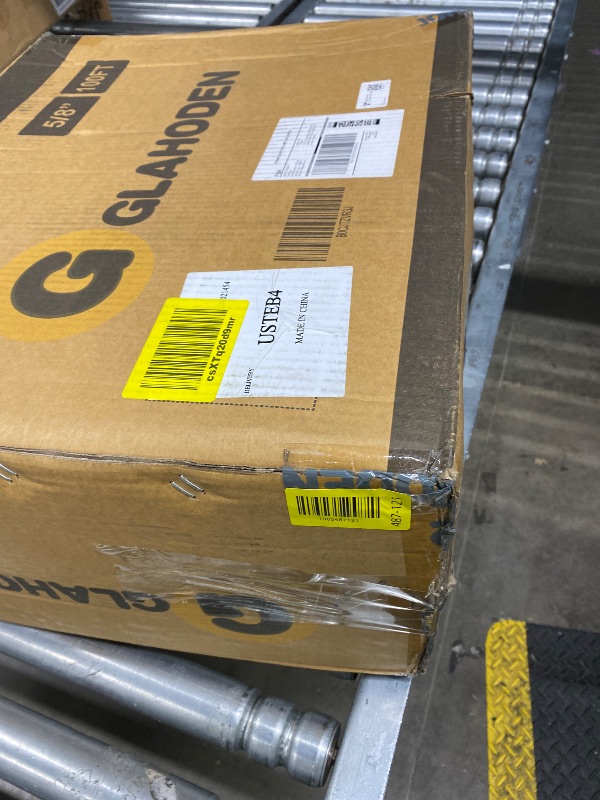 Photo 1 of *********Broken. Will not return hose back into case***********GLAHODEN Retractable Garden Hose Reel 5/8 in x 100 ft Upgraded UV Resistant Heavy Duty Automatic Hose Reel Wall Mount 3/4 in Brass Fitting 9 Pattern Nozzle Any Length Lock Slow Retraction 180°