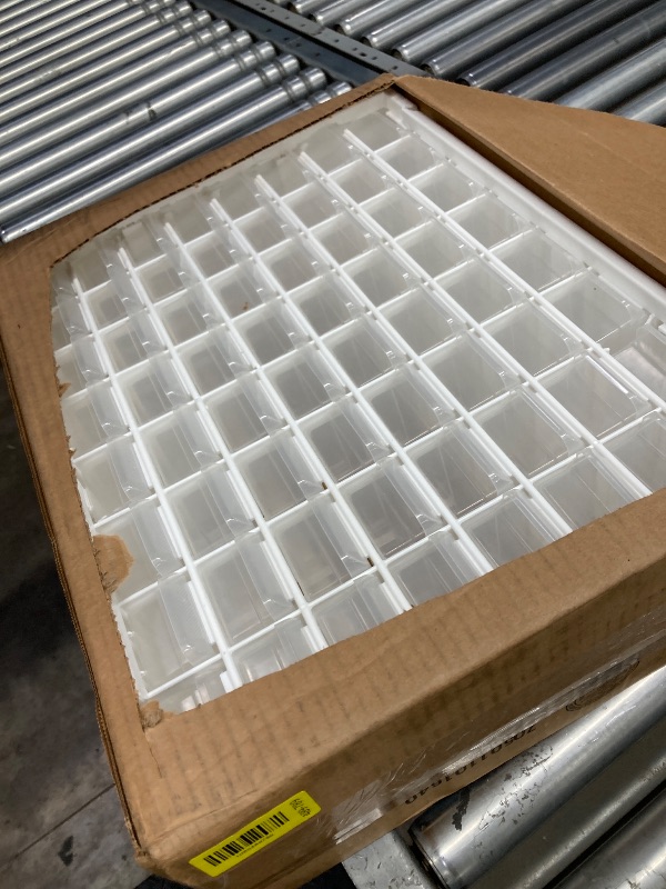 Photo 1 of ***Damaged. Shell has multiple cracks***Akro-Mils 64-Drawer Plastic Drawer Storage Cabinet for Garage Organization, Bead Organizer, Building Bricks Storage, Teacher Toolbox, Makeup Organizer, 20" W x 6" D x 16" H, 10164 White***Damaged. Shell has multiple