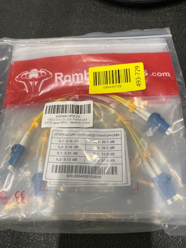 Photo 1 of 0.66ft/0.2m OS2 LC to LC Single Mode Fiber Patch Cables, SM Singlemode Fiber Optic Cable 10G SMF LSZH Duplex 9/125?m OD 2.0mm (4pack), ???????????