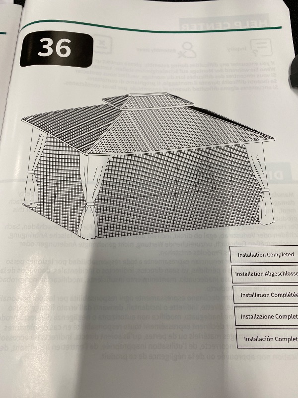 Photo 1 of ' Hardtop Gazebo with Curtains and Netting, Permanent Outdoor Patio Gazebo with Aluminum Frame and Double Polycarbonate Roof for Backyard, Lawn, Deck and Garden