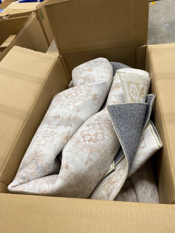 Photo 1 of ***IMAGE FOR REFERENCE***Rug Living Room Rug, Soft Neutral Vintage Washable Rug with Non Slip Backing Stain Resistant Indoor Carpet Large Area Rug for Bedroom Under Dining Room Table Nursery-Light Beige