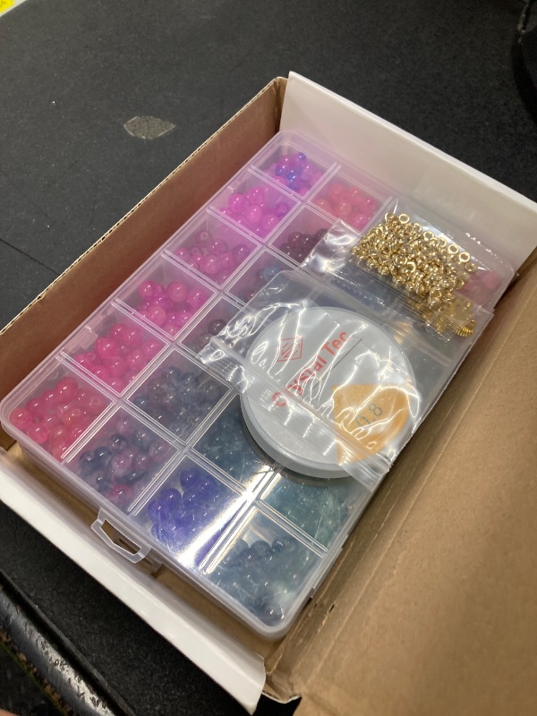 Photo 1 of ?2 Pack? More Than 1300PCS Round Glass Beads for Jewelry Making,48 Colors 8mm Crystal Beads for Bracelets Jewelry Making and DIY Crafts, 2 Box Round Beads Suitable for Beginners. (Solid+Printing)