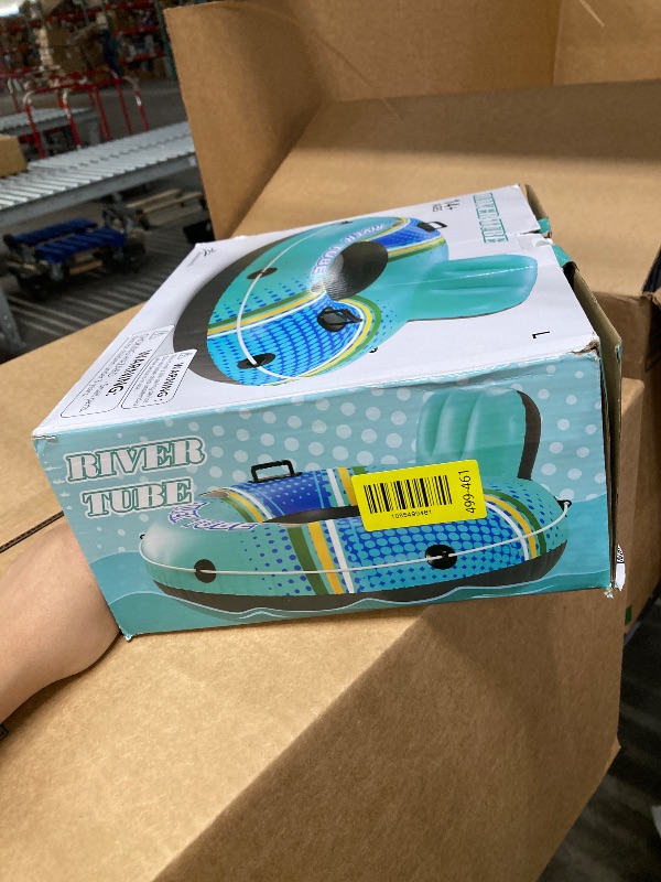 Photo 1 of *********Has smaller inflator the presented********Jasonwell Inflatable River Tube Float - Heavy Duty River Float Pool Floats Lake Premium Water Tubes for Floating Recreational River Raft Lounge Floaties with 2 Cup Holders for Adult
