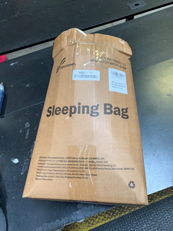 Photo 1 of Sportneer Sleeping Bag, Black + Light Gray