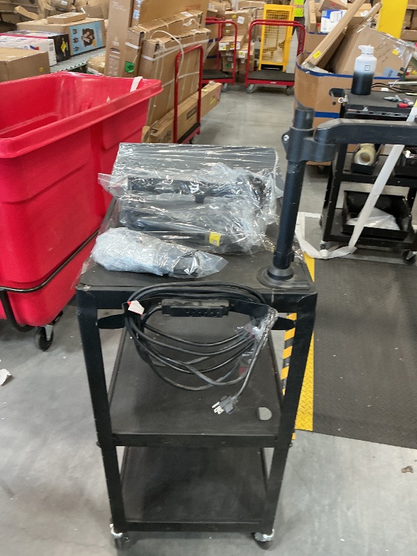 View 3 of rolling desk with sceptre monitor