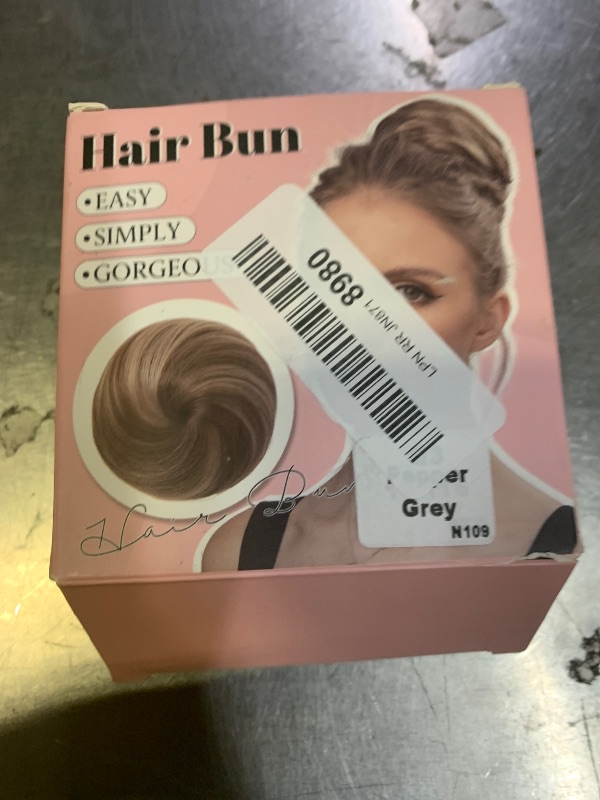 Photo 1 of SARLA Synthetic Drawstring Hair Bun Extension - Pepper Grey