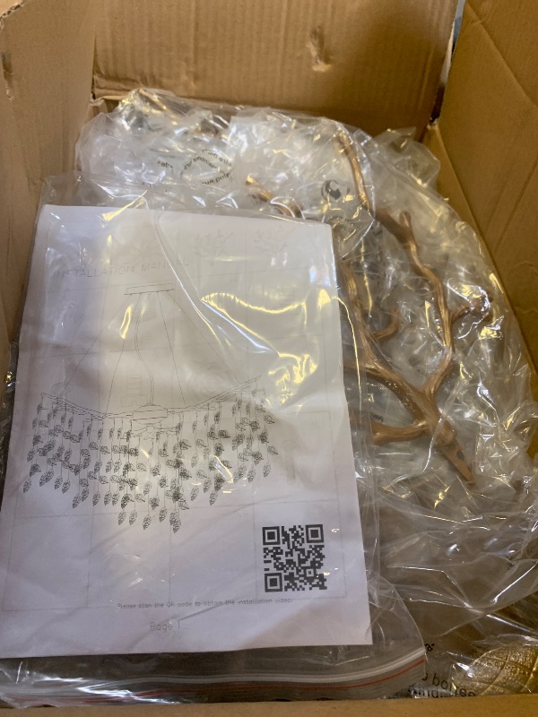 Photo 1 of EGM Gold Tree Branch Chandelier 32" 10-Light Modern Crystal Light Fixture