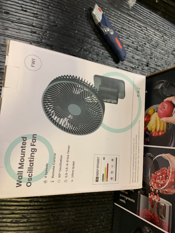 Photo 1 of **MOUNT DAMAGED** LEMOISTAR 8 Inch Wall Mounted Fan with Remote