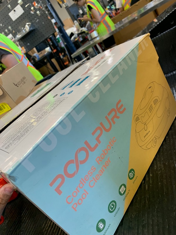 Photo 1 of POOLPURE Cordless Robotic Pool Cleaner, 110 Min Runtime, Grey-White