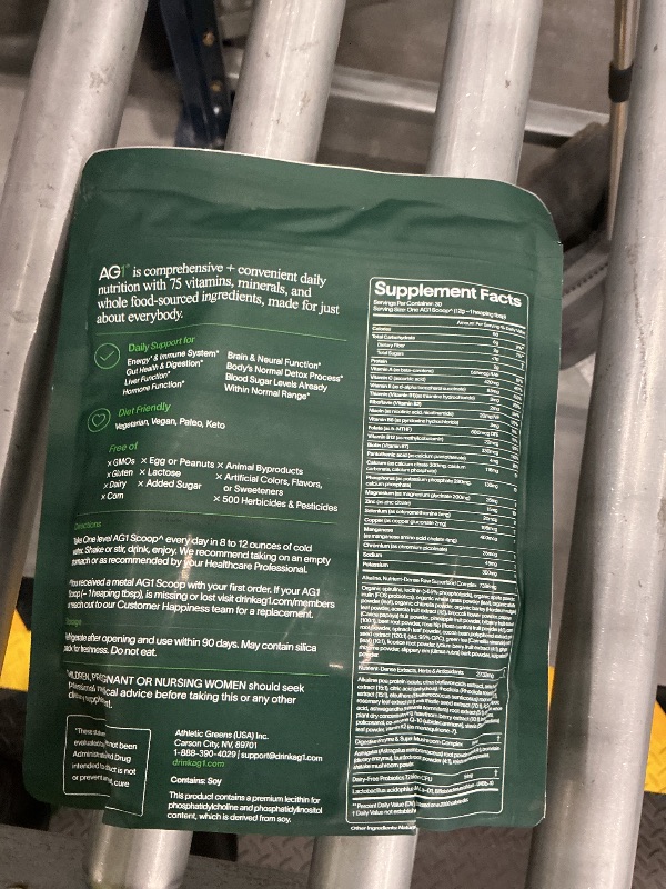Photo 1 of AG1 Greens Powder Multivitamin and Probiotic Blend with Shaker & Scoop