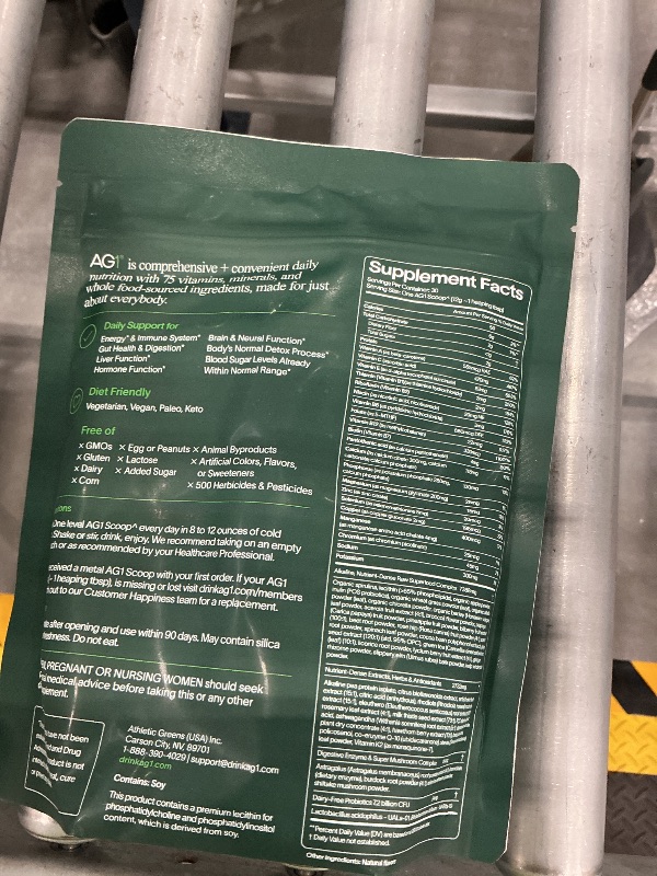 Photo 1 of AG1 Greens Powder Multivitamin and Probiotic Blend with Shaker & Scoop