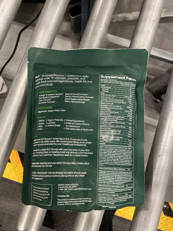 View 3 of AG1 Greens Powder Refill Pouch – 75 Vitamins, Multivitamin & Probiotic | Gut Health Support | Vegan, Keto, Gluten Free | Athletic Greens Supplement - Pouch Only, Classic Formula