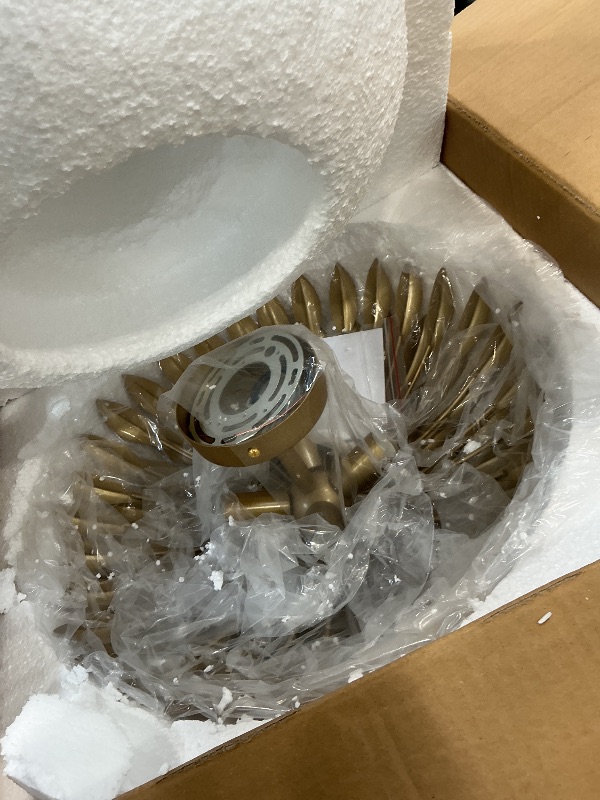 View 3 of HLMRCHEN Gold Semi Flush Mount Ceiling Light Fixture