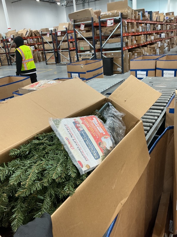 View 3 of Puleo International 4.5 Foot Pre-Lit Fraser Fir Artificial Christmas Tree with 250 UL-Listed Multi-Color Lights, Green