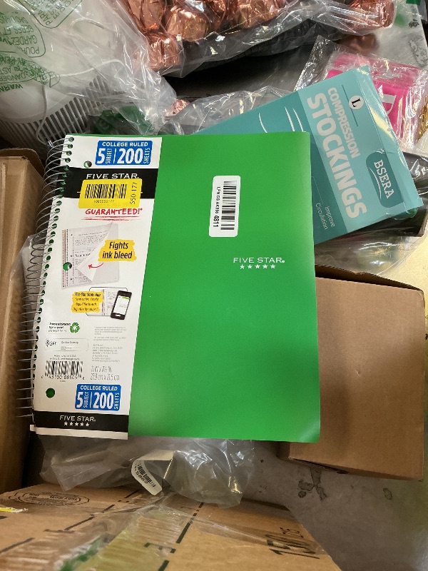 Photo 1 of Five Star 5 Subject Notebook, College Ruled, 200 Sheets, Green