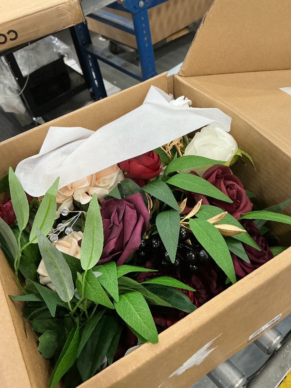 Photo 1 of Ling's moment Bridal Bouquet - Small Cascade, Marsala & Blush Pink