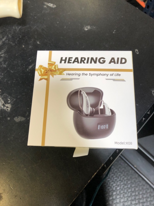 View 2 of OTC Rechargeable Hearing Aids for Seniors with Automatic Noise Cancelling, LED Display, FSA&HSA Eligible, 5-Level Volume Control for Clear Sound (Black)