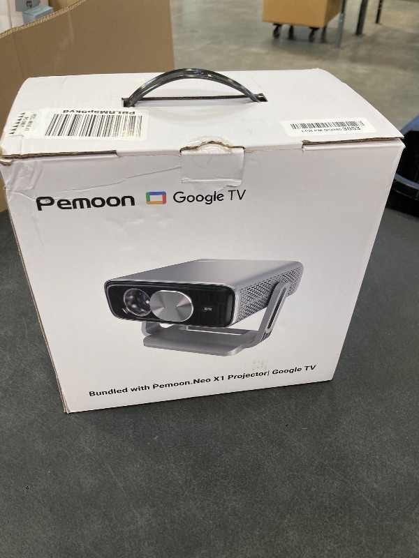 Photo 1 of Smart 4K Projector [Bundled with Google TV Stick] with WiFi and Bluetooth, 2500ANSI, Auto Lens Cap, Portable Outdoor Movie Projector with Built-in Apps Auto Focus for Ceiling/Home Theater/Bedroom