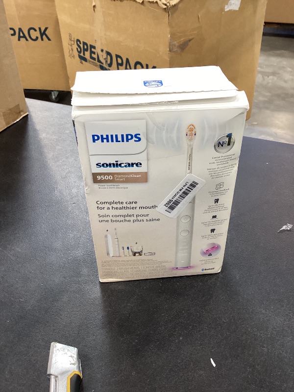 Photo 1 of Philips Sonicare DiamondClean Smart 9500 Electric Toothbrush - Sonic Toothbrush with App, Pressure Sensor, 15 Brushing Settings, Replacement Reminder, USB Charging Travel Case, Rose Gold, HX9923/61