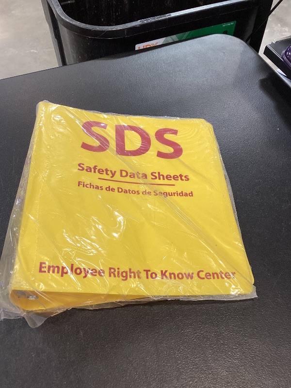 Photo 1 of SDS Binder 2 Inch - OSHA Compliant Safety Data Sheet Binder - Bilingual English/Spanish - Heavy Duty MSDS Binder - Holds 400 Sheets - Bright Yellow