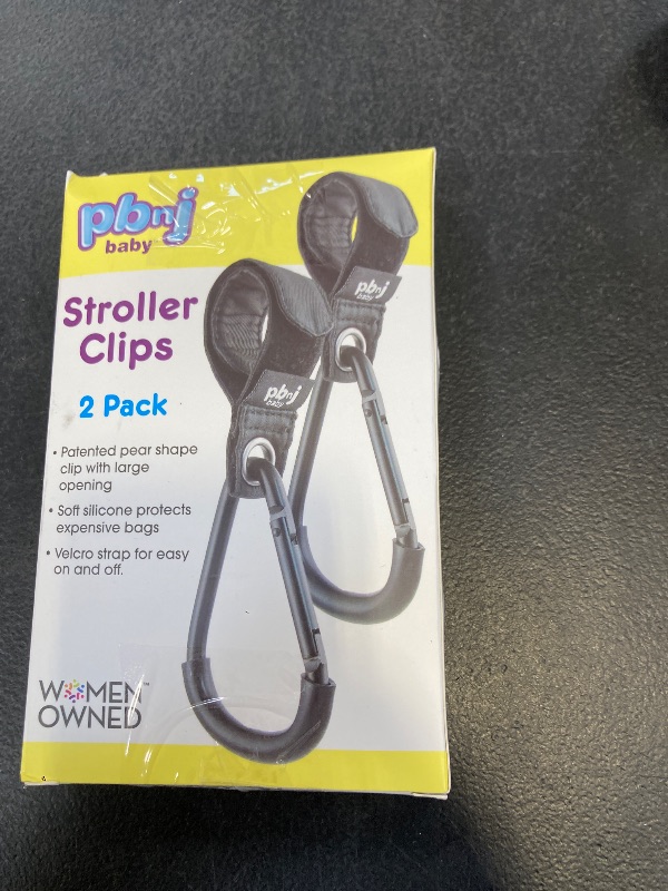 Photo 1 of Stroller Hooks for Hanging Diaper Bags - Mommy Stroller Clip and Stroller Accessories Organizer Hook - Large Carabiner Clips for Mom Purse Shopping Grocery Bag and Accessory - (2 Pack) (Clips)