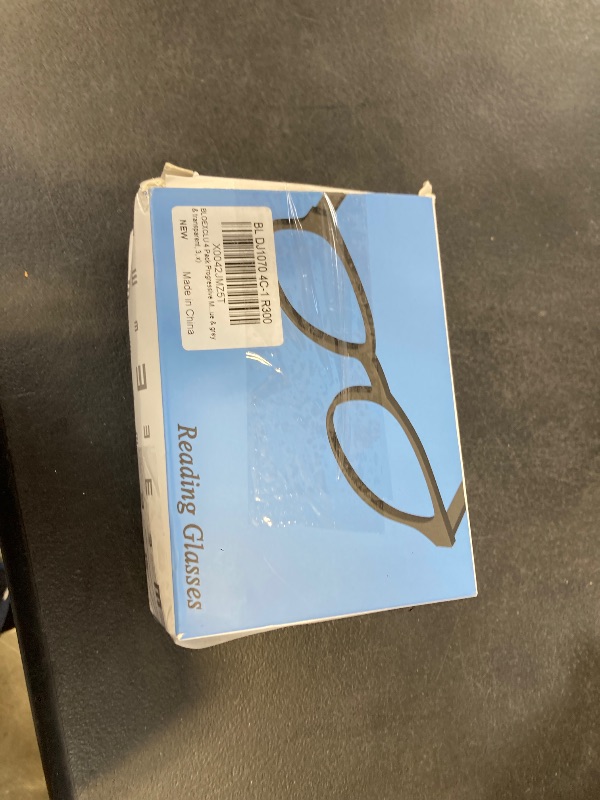 Photo 1 of BLOEXCLU 4 Pack Progressive Multifocus Reading Glasses for Men Women TR90 Sports Style Anti-Blue Light Computer Readers (black & blue & grey & transparent, 3, x)