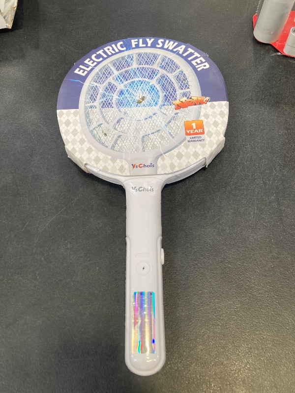 Photo 1 of YsChois Electric Fly Swatter, Bug Zapper Companion, Mosquito Killer Racket | Gold Zone Voltage, Densest 3mm Mesh, Apple-Like Weight, AA Battery Operated (not incl) - Pro Swat Tips for Indoor & Outdoor