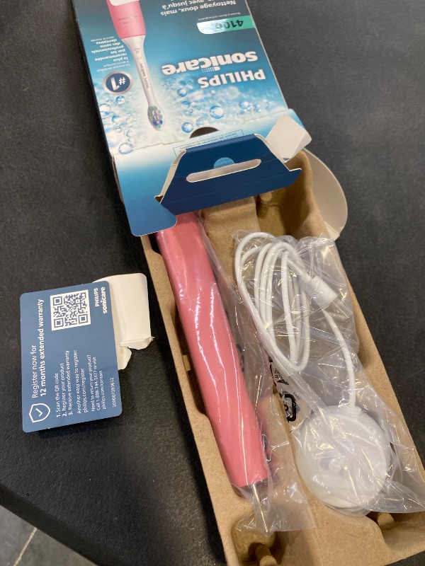 Photo 1 of Philips Sonicare 4100 Series Electric Toothbrush - Sonic Toothbrush with Advanced Sonic Technology, Pressure Sensor, Two Intensity Settings, Smartimer & Quadpacer, Deep Pink, Model HX3681/26