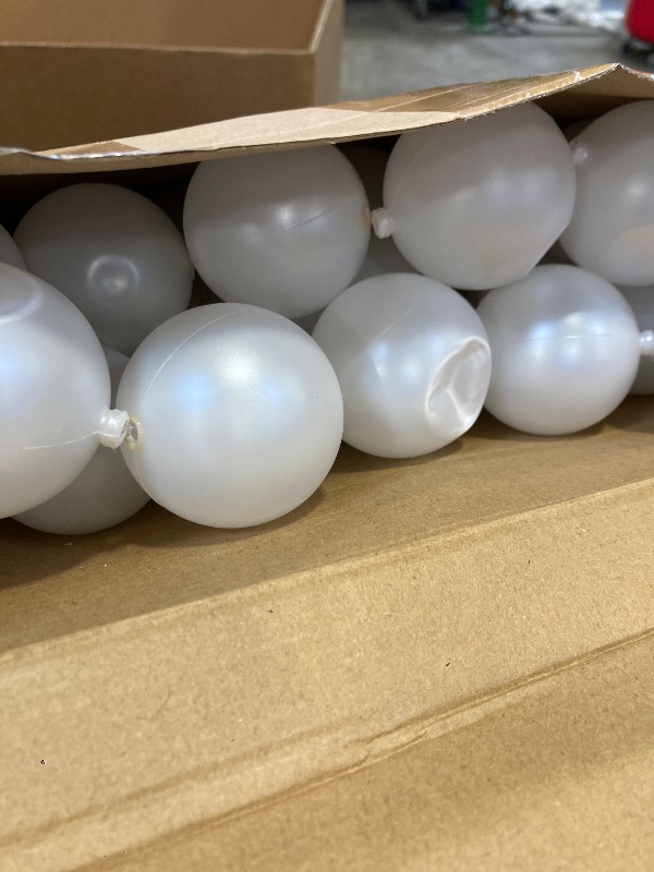 Photo 1 of Canlierr 2 Pcs 6.5ft Wedding Giant Pearl Garland Decorations 60mm Large Faux Bead Garland with Hook for Ceremony Photo Booth Outdoor Proposal Scene Garden Beach Party Decor (Ivory White, Simple)