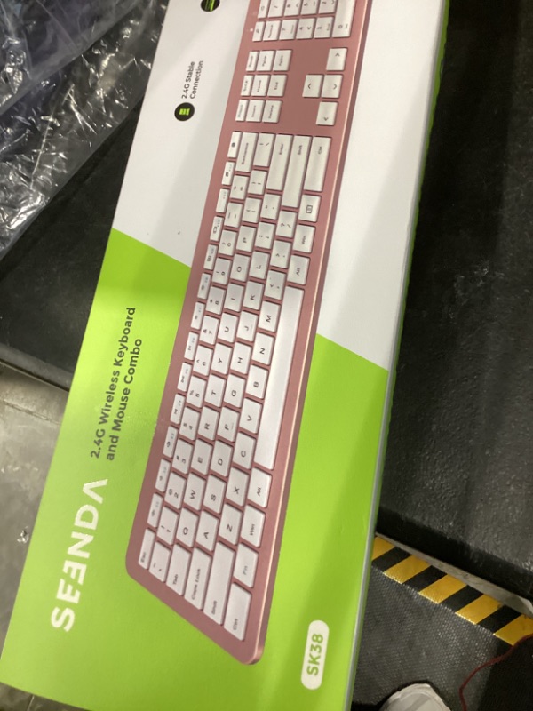 Photo 1 of Wireless Keyboard and Mouse Combo, Full Size Slim Thin Cordless Keyboard Mouse with Numeric Keypad, Quiet Computer Keyboard Mice Set 2.4G Stable Connection Adjustable DPI (Rose Gold)