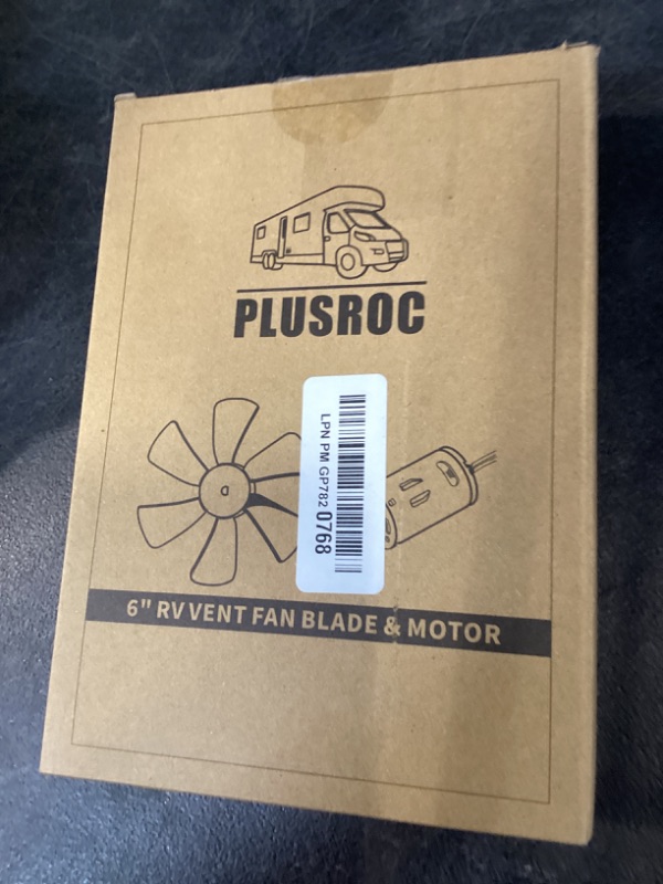 Photo 1 of PlusRoc RV Vent Fan Replacement 6 inches RV Exhaust Bathroom Ventilation Roof Ceiling Fan 12V D-Shaft Motor White Blades Compatible with Heng's Elixir Jensen, 250 CFM