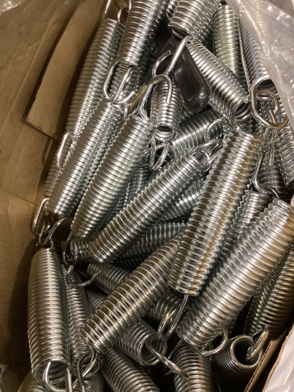 Photo 1 of Tudomro Trampoline Springs 5.5 Inch Bulk Heavy Duty Stainless Steel Replacement Trampoline Springs with T-Hook Weather Resistant Metal Pulling Tool Accessories (96)