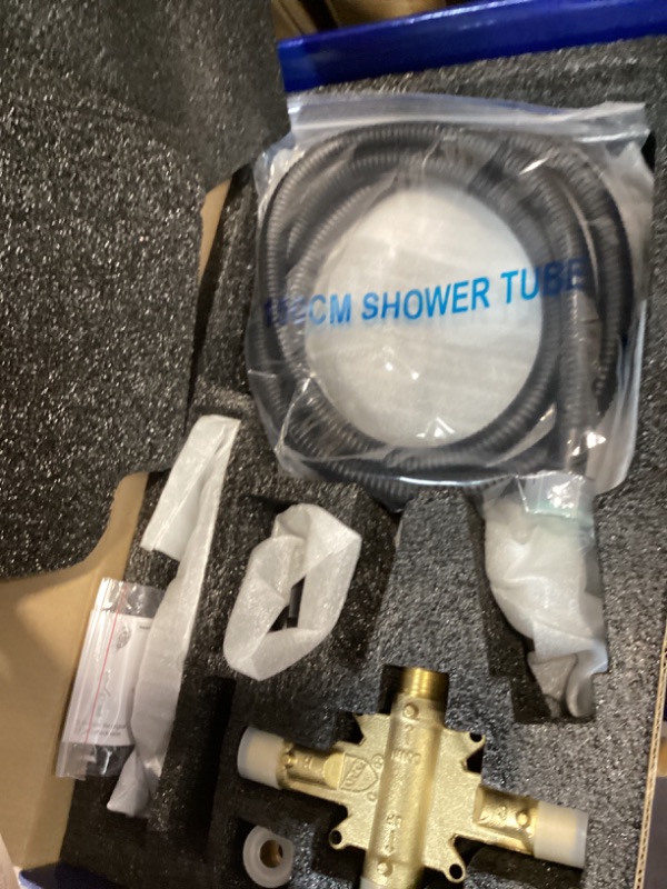 Photo 1 of VIKASI Tub Shower Faucet Set with 10 Spray Handheld Shower Matte Black Shower Head and Handle Set Shower System with Tub Spout 4.7 Inch Shower Handheld Shower Fixtures Tub and Shower Trim Kit