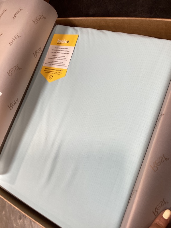 Photo 1 of REST® Evercool®+ Cooling Sheet Set, Full Size, Light Blue, Breathable Bed Sheets for Hot Sleeper and Night Sweats, with Pillowcases, with Ionic+ Self-Cleaning Silver Yarn for Sensitive Skin, 4PCS